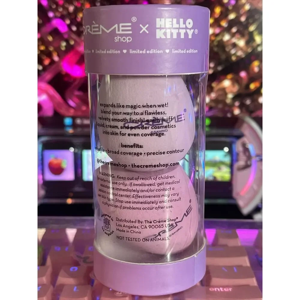 The Creme Shop x Sanrio Hello Kitty Makeup 2 Blender Sponges Drop Edge Cut LE
